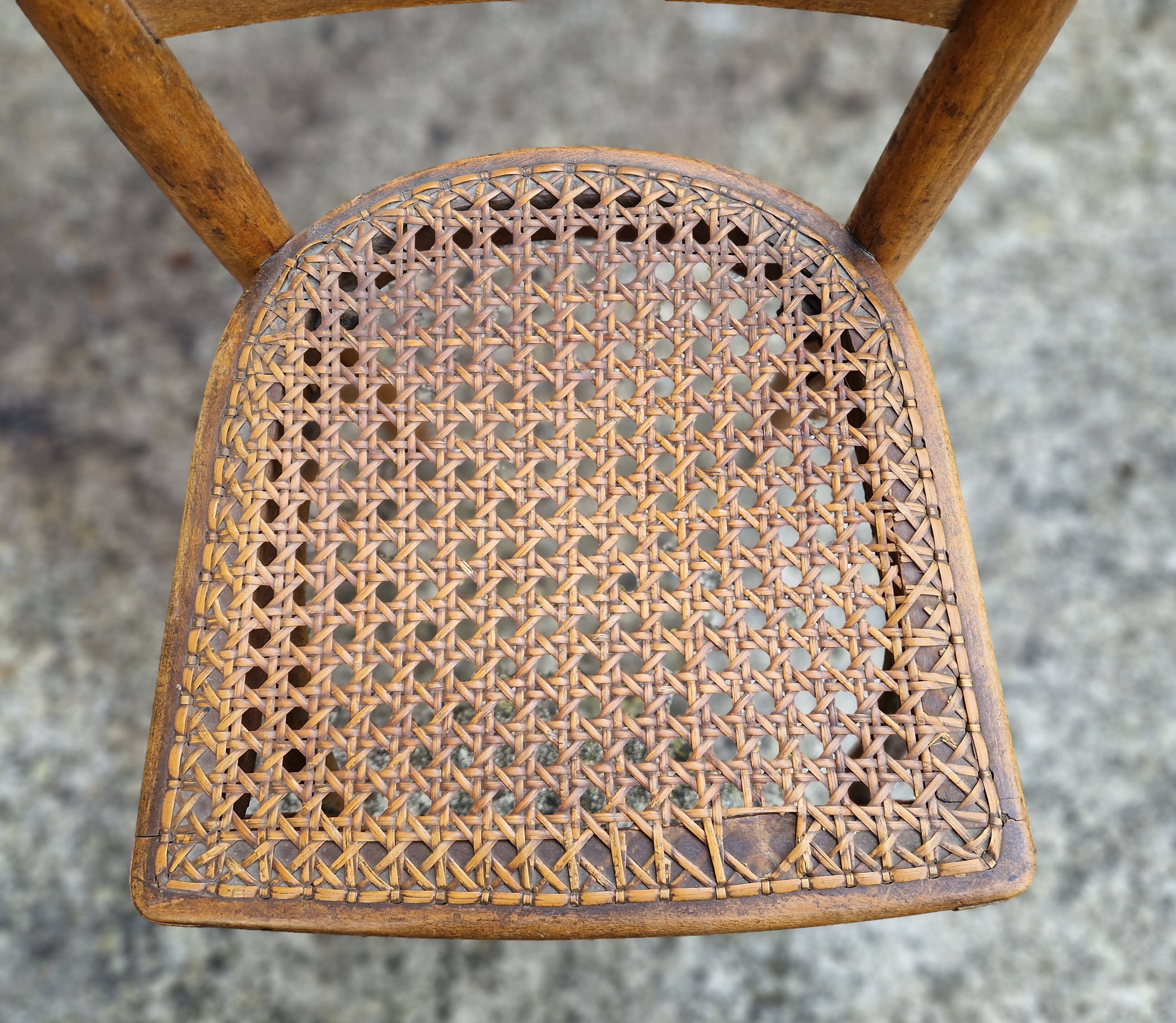 Small antique Baumann children's cane chair