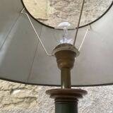 Vintage lamp in imitation green leather