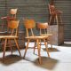 Set of 5 all-wood chairs published by Ton 1960