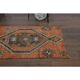 1970s vintage Turkish Oushak handmade wool cotton orange runner rug 80x320