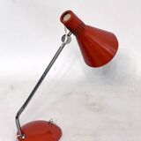 Stilnovo Milano, salmon orange table lamp from the 60s, signed
