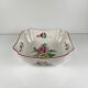 Square salad bowl, lantern model by KG Lunéville, rose pattern.