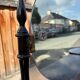 Coiffeuse triptyque vintage 1960s en acajou– signée G. Blouin Nantes