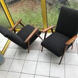 Pair of french work chairs  1970