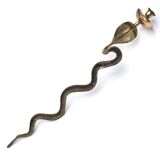 Large Brass Cobra Wall Candle Holder, 1970s