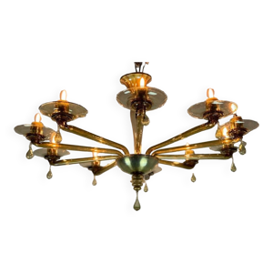 lustre vénitien en verre - vers 1940