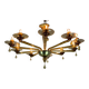 Venetian chandelier in mordoré murano glass by venini circa 1940