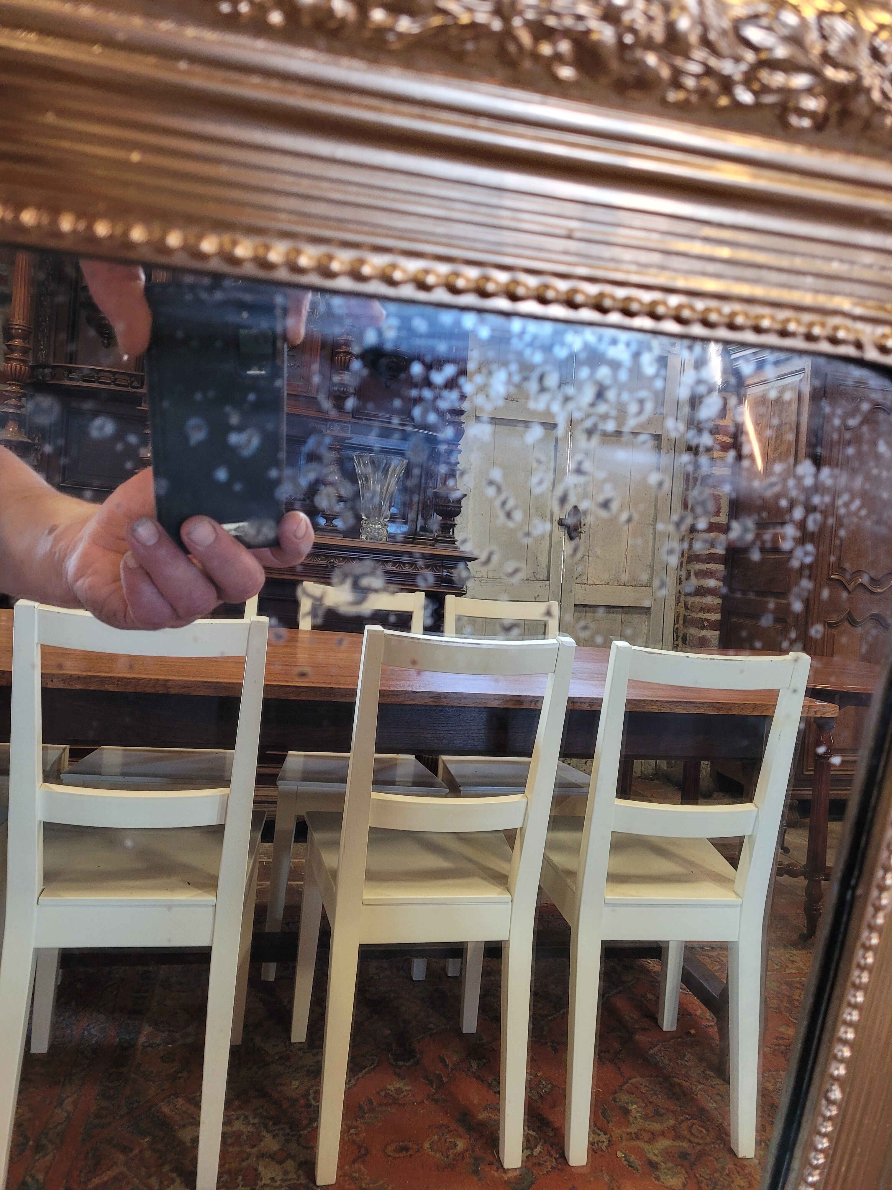 Miroir Louis Philippe doré ancien 119x81cms