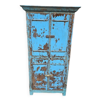 Ancien vaisselier tribal en teck birman