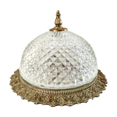 Brass ceiling lamp and glass in electrified diamond tip to nine