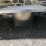 Metal and slate coffee table