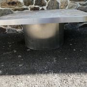 Metal and slate coffee table