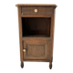 Antique bedside table in wood and marble