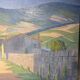 Old painting, landscape Monts du Lyonnais, signed, mid-twentieth century