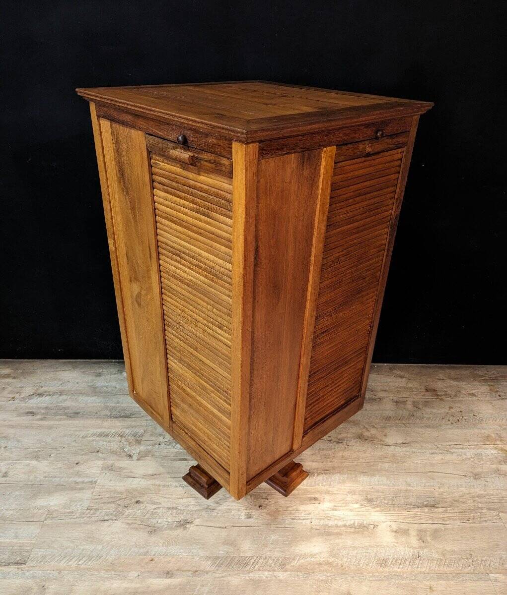 Bibliothèque Tournante à Quatre Rideaux En Noyer