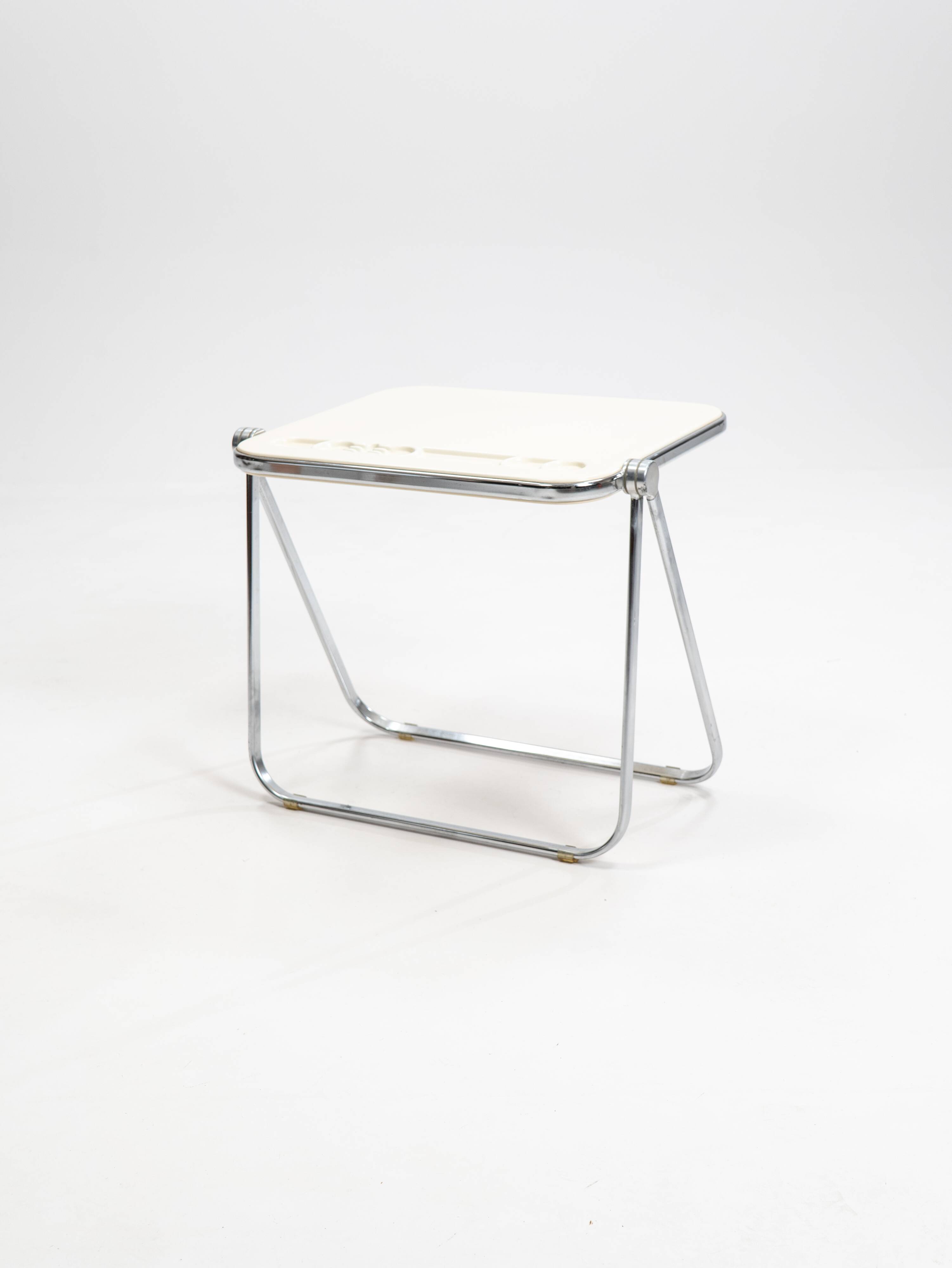 Vintage beige Platone folding desk by Giancarlo Piretti for Anonima Castelli, 1970s