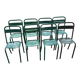 Set de 8 chaises bistrot de terrasse en métal