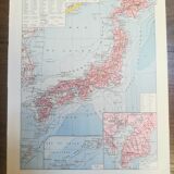 Old map of Japan from 1928