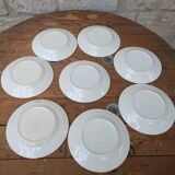 Set of 8 small fruit slip plates Orchies Moulin des Loups