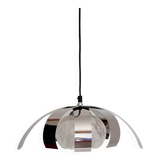 70's chrome metal/glass chandelier