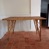 Vintage rattan dining table