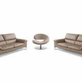 Roche Bobois leather living room set – 2 SCENARIO sofas + MOON armchair (2009)