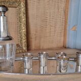 Silver and crystal liquor service