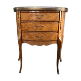 Louis XV-style 3-drawer console in marquetterie