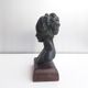 Woman bust in plaster antique bronze effect circa 1960