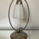Lampe vintage en opaline et aluminium brossé
