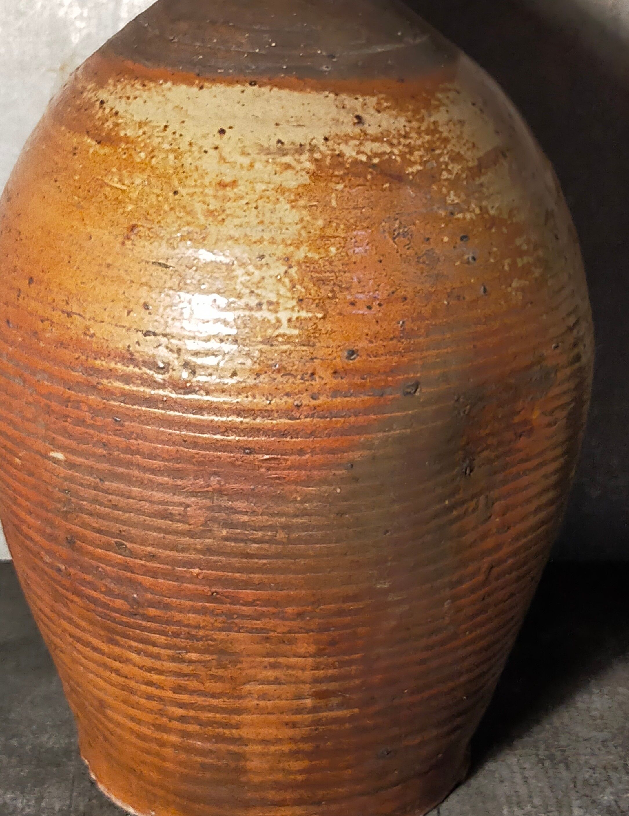 Potter bottle enamelled earth art-populaire XIXth