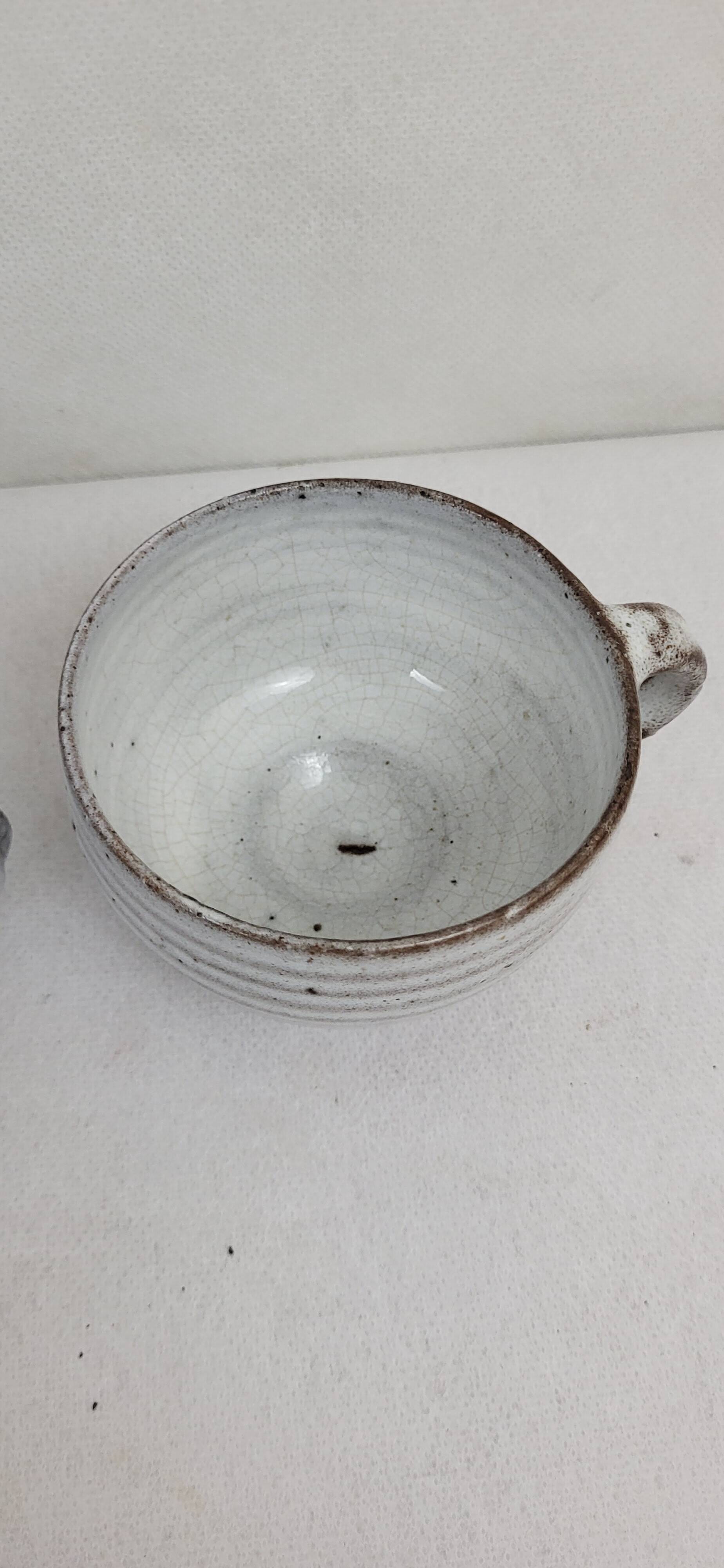 5 Ratilly / Pierlot stoneware coffee cups
