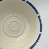 Two vintage cups in white earthenware, blue ledé 1950