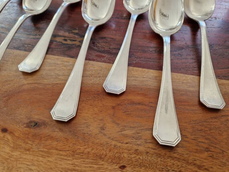 Christofle - Set of 7 table spoons model America, Design Luc Lanel
