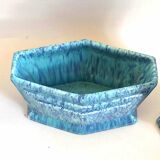 3-piece Art Deco blue fireplace surround