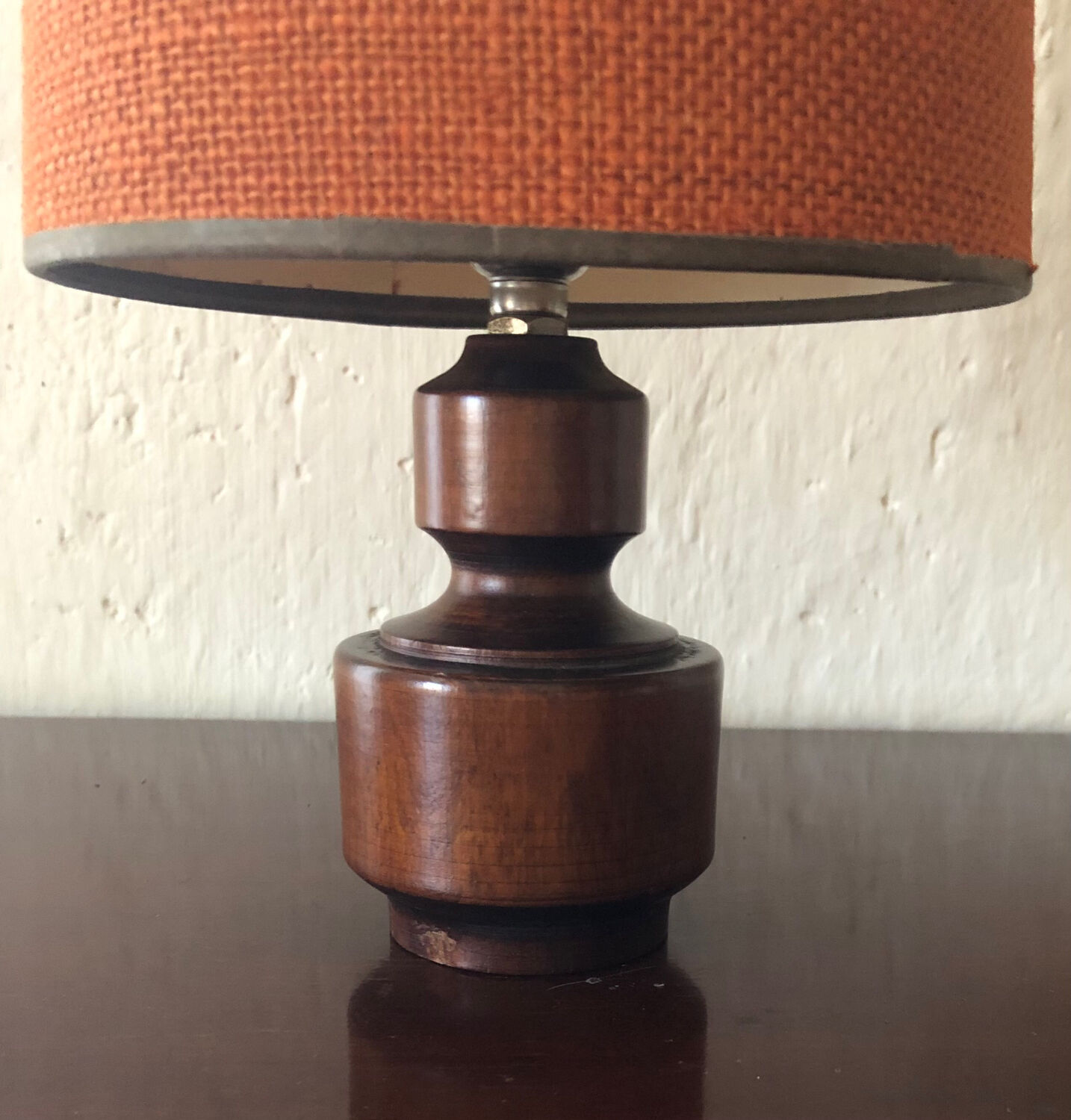 Table lamp wood and jute