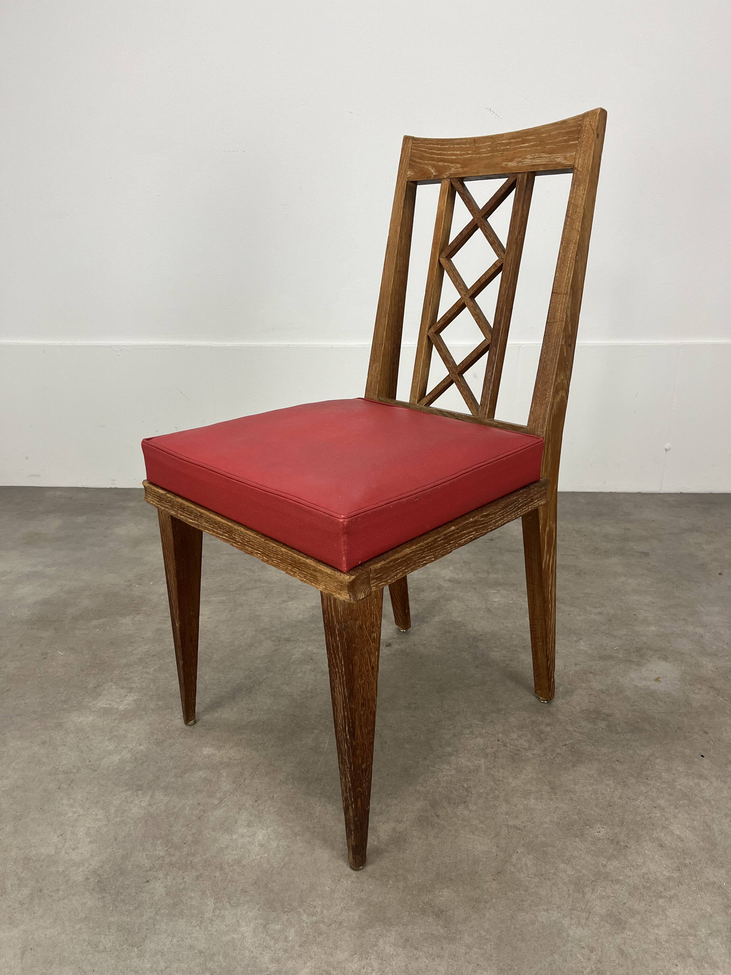 Pair of 1950s wooden cross-braced chairs