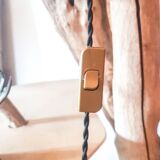 Paire de lampes baladeuses avec globe en opaline