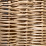 Wicker lyre side table