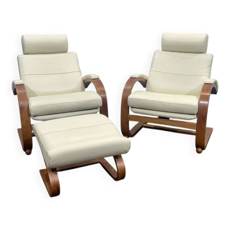 Pair of armchairs and a Nelo Sweden footstool from Roche Bobois