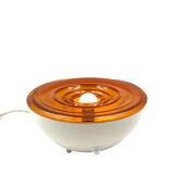Lampe de table en verre orange Space Age, France 1970