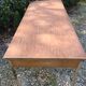 Vintage modernist table with metal tubular base
