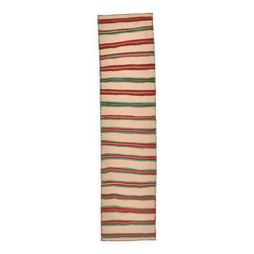 2x10 Red & Green Kilim Runner Rug, 79x323Cm