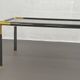 Gunmetal gold metal and smoked glass coffee table from the 70s