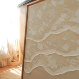 Beige and white wave relief panel