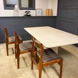 Vintage Italian travertine dining table