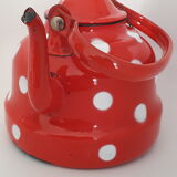 Enamelled polka dot teapot