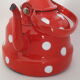 Enamelled polka dot teapot