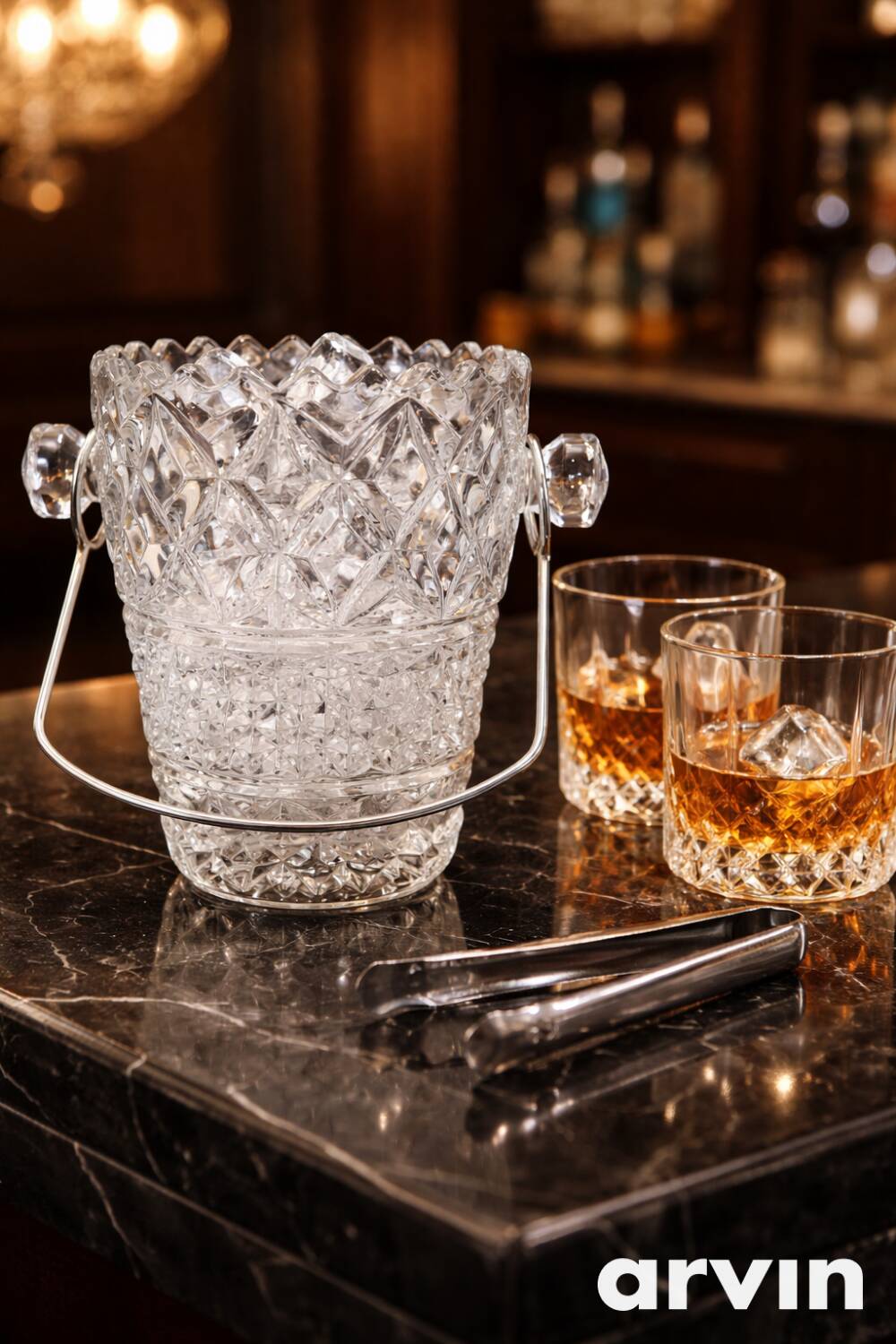 Vintage crystal ice bucket