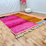 Pure wool Moroccan rug with colourful patterns, size 150 x 250 cm.